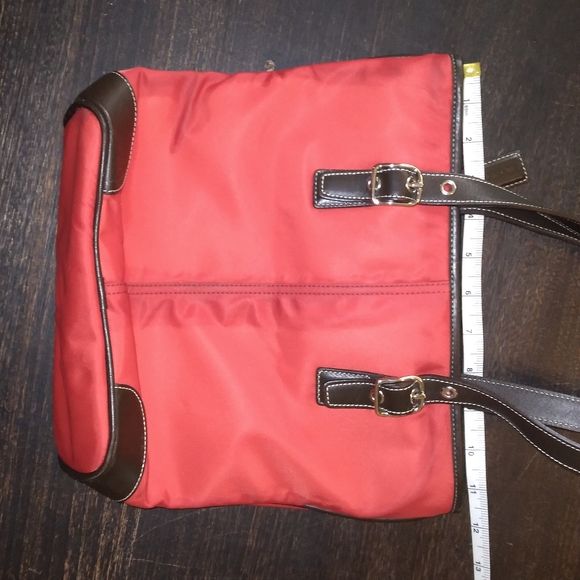 Coach Red Fabric and Leather Bucket Handbag - Picture 7 of 8